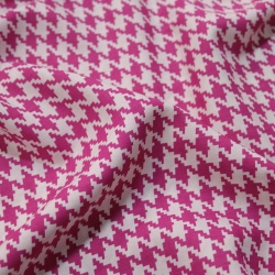 TECIDO VISCOSE XADREZ PIED DE POULE FUCSIA