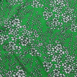 TECIDO VISCOSE RAYON ESTAMPADO FLORAL VERDE