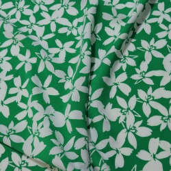 TECIDO DAMASCO RAYON VISCOSE FLORAL VERDE BANDEIRA