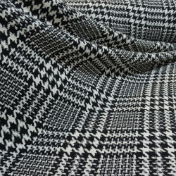 TECIDO TWEED PUCON XADREZ PRETO E BRANCO