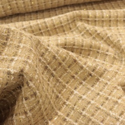 TECIDO TWEED LIVORNO FIO DOURADO BEGE