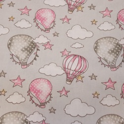 TECIDO TRICOLINE EST BALLON FUNDO CINZA CLARO