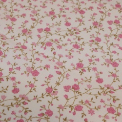 TECIDO TRICOLINE EST FLORAL MARINA FUNDO BRANCO