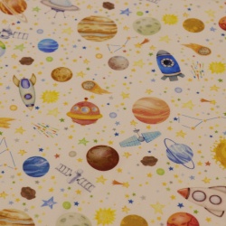 TECIDO TRICOLINE EST DIGITAL PLANETAS FUNDO OFF