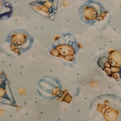 TECIDO TRICOLINE EST DIGITAL BLUE BEAR DREAM