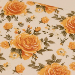 TECIDO TRICOLINE EST FLORAL NICE LARANJA FUNDO OFF