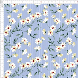 TECIDO TRICOLINE BAHAMAS ESTAMPADO FLORAL