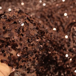 TECIDO PAETE GLAM MARROM