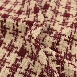 TECIDO TWEED CHIPRE XADREZ MARSALA