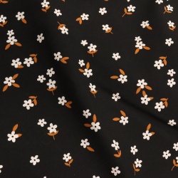 TECIDO VISCOSE ESTAMPADA COMPOSE PRETO FLORAL