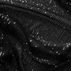 TECIDO TULE BORDADO PAETE PRETO