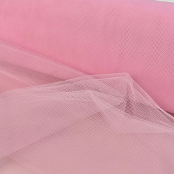 TECIDO TULE COMUM LISO ROSA BEBE